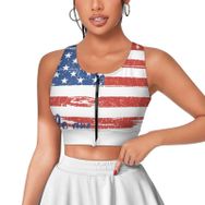 AILLOSA Activewear Tank Top 3D Baskılı Desen Flag-33 Askılı Kadın Atlet