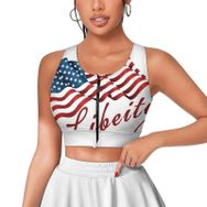 AILLOSA Activewear Tank Top 3D Baskılı Desen Flag-40 Askılı Kadın Atlet