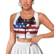AILLOSA Activewear Tank Top 3D Baskılı Desen Flag-41 Askılı Kadın Atlet