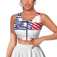 AILLOSA Activewear Tank Top 3D Baskılı Desen Flag-43 Askılı Kadın Atlet