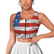 AILLOSA Activewear Tank Top 3D Baskılı Desen Flag-67 Askılı Kadın Atlet