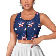 AILLOSA Activewear Tank Top 3D Baskılı Desen Flag-77 Askılı Kadın Atlet
