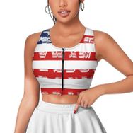 AILLOSA Activewear Tank Top 3D Baskılı Desen Flag-80 Askılı Kadın Atlet