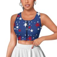 AILLOSA Activewear Tank Top 3D Baskılı Desen Flag-85 Askılı Kadın Atlet