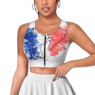 AILLOSA Activewear Tank Top 3D Baskılı Desen Flag-91 Askılı Kadın Atlet