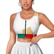 AILLOSA Activewear Tank Top 3D Baskılı Desen TH-449 Askılı Kadın Atlet