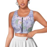 AILLOSA Activewear Tank Top 3D Baskılı Desen YH-615 Askılı Kadın Atlet