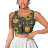 AILLOSA Activewear Tank Top 3D Baskılı Desen YH-617 Askılı Kadın Atlet