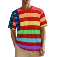 AILLOSA All Over FLAG-31 Kısa Kollu Baskılı Erkek T-shirt