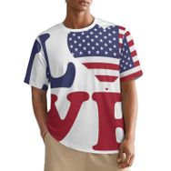 AILLOSA All Over FLAG-58 Kısa Kollu Baskılı Erkek T-shirt