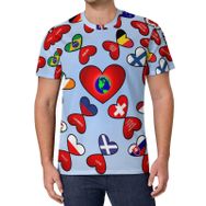 AILLOSA All Over Print FLAG-16 Kısa Kollu Baskılı Unisex T-shirt