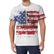 AILLOSA All Over Print FLAG-38 Kısa Kollu Baskılı Unisex T-shirt