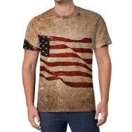AILLOSA All Over Print FLAG-42 Kısa Kollu Baskılı Unisex T-shirt
