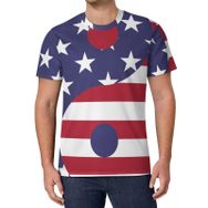 AILLOSA All Over Print FLAG-53 Kısa Kollu Baskılı Unisex T-shirt