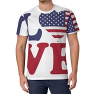 AILLOSA All Over Print FLAG-58 Kısa Kollu Baskılı Unisex T-shirt