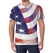 AILLOSA All Over Print FLAG-66 Kısa Kollu Baskılı Unisex T-shirt