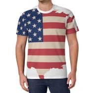 AILLOSA All Over Print FLAG-70 Kısa Kollu Baskılı Unisex T-shirt