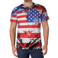AILLOSA All Over Print FLAG-79 Kısa Kollu Baskılı Unisex T-shirt
