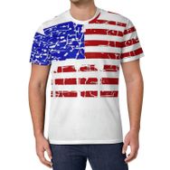 AILLOSA All Over Print FLAG-90 Kısa Kollu Baskılı Unisex T-shirt