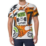AILLOSA All Over Print TH-362 Kısa Kollu Baskılı Unisex T-shirt