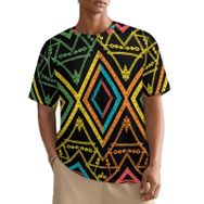 AILLOSA All Over YH-158 Kısa Kollu Baskılı Erkek T-shirt