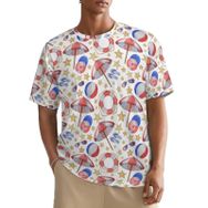 AILLOSA All Over YH-408 Kısa Kollu Baskılı Erkek T-shirt