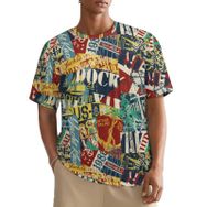 AILLOSA All Over YH-458 Kısa Kollu Baskılı Erkek T-shirt