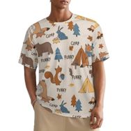 AILLOSA All Over YH-470 Kısa Kollu Baskılı Erkek T-shirt