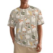 AILLOSA All Over YH-473 Kısa Kollu Baskılı Erkek T-shirt