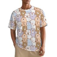 AILLOSA All Over YH-543 Kısa Kollu Baskılı Erkek T-shirt