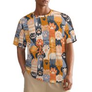 AILLOSA All Over YH-546 Kısa Kollu Baskılı Erkek T-shirt