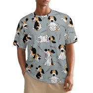 AILLOSA All Over YH-568 Kısa Kollu Baskılı Erkek T-shirt