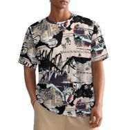 AILLOSA All Over YH-599 Kısa Kollu Baskılı Erkek T-shirt