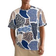 AILLOSA All Over YH-610 Kısa Kollu Baskılı Erkek T-shirt