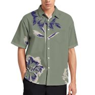 AILLOSA Aloha Hawaii 3D Desen YH-293 Kısa Kollu Erkek Gömlek