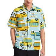 AILLOSA Aloha Hawaii 3D Desen YH-698 Kısa Kollu Erkek Gömlek