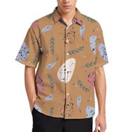 AILLOSA Aloha Hawaii 3D Desen YH-699 Kısa Kollu Erkek Gömlek