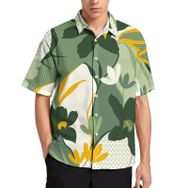 AILLOSA Aloha Hawaii 3D Desen YH-93 Kısa Kollu Erkek Gömlek