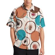 AILLOSA Aloha Hawaii 3D Desen YH-98 Kısa Kollu Erkek Gömlek