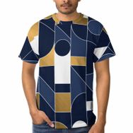 AILLOSA B-126 3D Baskılı Desenli Kısa Kollu Erkek T-shirt