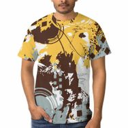 AILLOSA B-128 3D Baskılı Desenli Kısa Kollu Erkek T-shirt