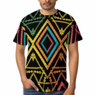 AILLOSA C-158 3D Baskılı Desenli Kısa Kollu Erkek T-shirt