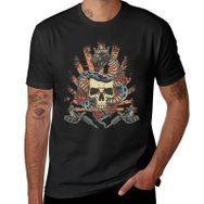 AILLOSA C12 Siyah Skull Graphic Tee Unisex T-Shirt