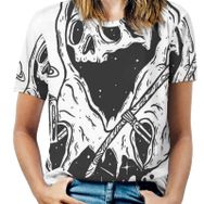 AILLOSA CGF-01 Tamamı Baskılı Kısa Kollu Yuvarlak Yaka Kadın T-shirt