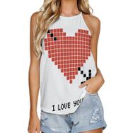 AILLOSA CGF-04 Yuvarlak Yaka Kolsuz Kadın T-shirt