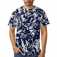AILLOSA D-27 3D Baskılı Desenli Kısa Kollu Erkek T-shirt