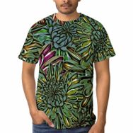 AILLOSA E-47 3D Baskılı Desenli Kısa Kollu Erkek T-shirt