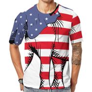 AILLOSA Flag-01 Baskılı Desenli Kısa Kollu Unisex T-shirt