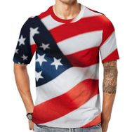 AILLOSA Flag-03 Baskılı Desenli Kısa Kollu Erkek T-shirt