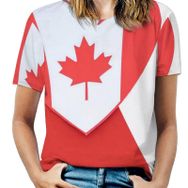 AILLOSA FLAG-04 Tamamı Baskılı Kısa Kollu Yuvarlak Yaka Kadın T-shirt